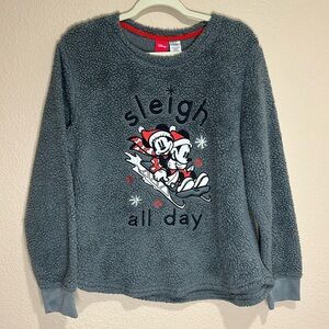 DISNEY “Sleigh All Day” Ladies’ Mickey Mouse Sherpa Sweatshirt, Size XL